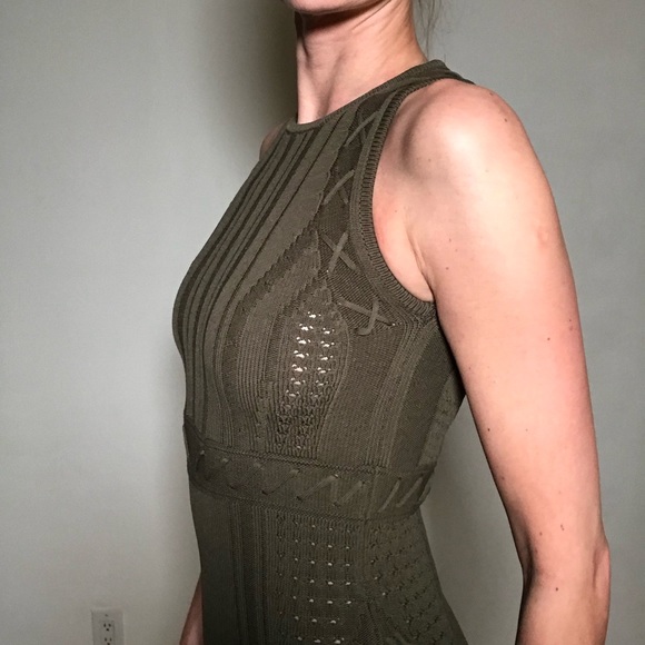 Torn by Ronny Kobo Green Marietta Olive Knit Bodycon Cocktail Dress size S. - Picture 3 of 13